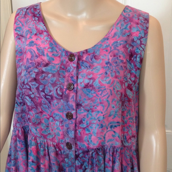 Gorgeous Empire Hawaii Dress Dye Purple Pink Turq - Picture 3 of 6